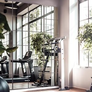 Espejo de pared de longitud completa para pared, espejo de gimnasio en casa de 14 x 12 pulgadas x 12 pulgadas, espejo de cuerpo sin marco de vidrio montado en la pared para gimnasio,