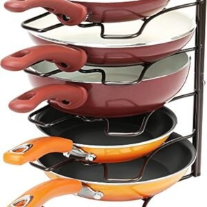 DecoBros - Estante organizador de sartenes para encimera de cocina, bronce