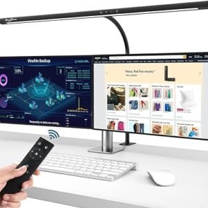 Lámpara de escritorio LED, luz de escritorio de arquitecto para oficina en casa, iluminación de oficina ultra brillante de 24 W, 5 modos de color y atenuación continua, lámpara de escritorio