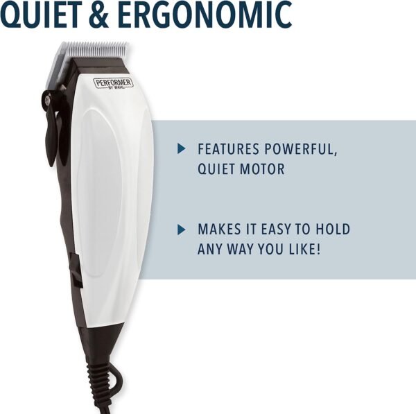 Wahl Canada Performer Haircutting Kit, Quality Economy Clipper Complete with Accessories, Powerful, Quiet Motor, Self-Sharpening Precision Ground Blades, Hair Clipper, At Home Haircutting Kit - Model 3160 - Image 6
