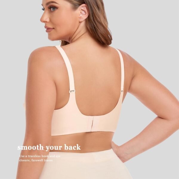 Gailife Comfort Bras for Women V Neck Wireless Bras T-Shirt Bras Bralette for Women No Underwire with Extra Bra Extende - Image 3