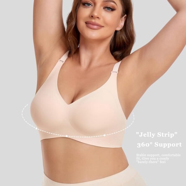 Gailife Comfort Bras for Women V Neck Wireless Bras T-Shirt Bras Bralette for Women No Underwire with Extra Bra Extende - Image 4