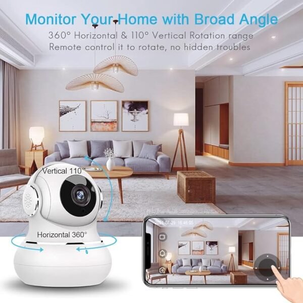 Little elf Indoor Security Camera,Pet Camera with App, 2K Indoor WiFi Camera for Pet/Dog,Home Security Camera Wireless for Baby Monitor,360°Pan & Tilt Camera for Motion Tracking,Work with Alexa-2 Pack - Image 6