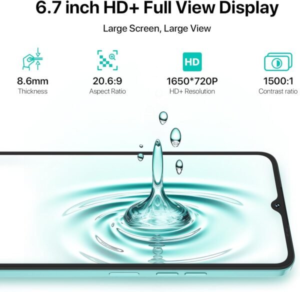 UMIDIGI A15 Cell Phones 16(8+8)G+256G, Android 13 Mobile Phone, 64MP Main Camera Octa Core Smartphone Unlocked 6.7” HD+ Full-View Waterdrop Screen, 5000mAh Battery 20W Fast Charging, 4G Dual SIM, NFC - Image 8
