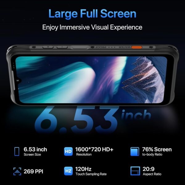 UMIDIGI Bison X20 Unlocked Cell Phones Canada, Rugged Phone, Android 13 Smartphone, 6000mAh, Waterproof Phone, 12(6+6)+128GB/TF 1TB, 6.53" Screen, NFC Face ID AGPS, 4G Dual SIM Outdoor Mobile Phone - Image 7