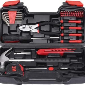 Kit de herramientas para el hogar de 39 piezas, juego de herramientas básicas pequeñas para el hogar