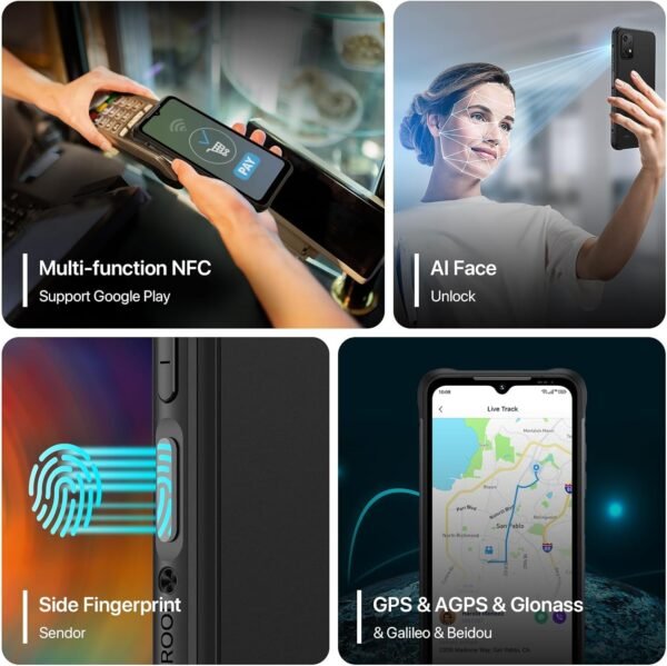 UMIDIGI Bison X20 Unlocked Cell Phones Canada, Rugged Phone, Android 13 Smartphone, 6000mAh, Waterproof Phone, 12(6+6)+128GB/TF 1TB, 6.53" Screen, NFC Face ID AGPS, 4G Dual SIM Outdoor Mobile Phone - Image 4