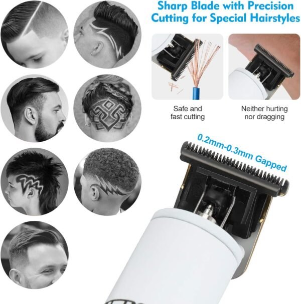 BESTBOMG 2PCS Professional Hair Clippers Cordless Hair Haircut Kit Rechargeable 2000mAh Hair Beard Trimmer Haircut Grooming Kit with 6 Guide Combs & for Men/Father/Husband/Boyfriend - Image 5