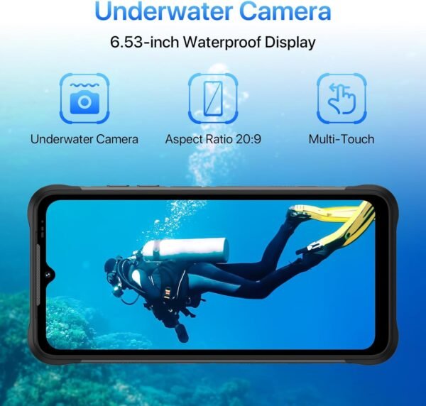 UMIDIGI Bison X20 Unlocked Cell Phones Canada, Rugged Phone, Android 13 Smartphone, 6000mAh, Waterproof Phone, 12(6+6)+128GB/TF 1TB, 6.53" Screen, NFC Face ID AGPS, 4G Dual SIM Outdoor Mobile Phone - Image 2