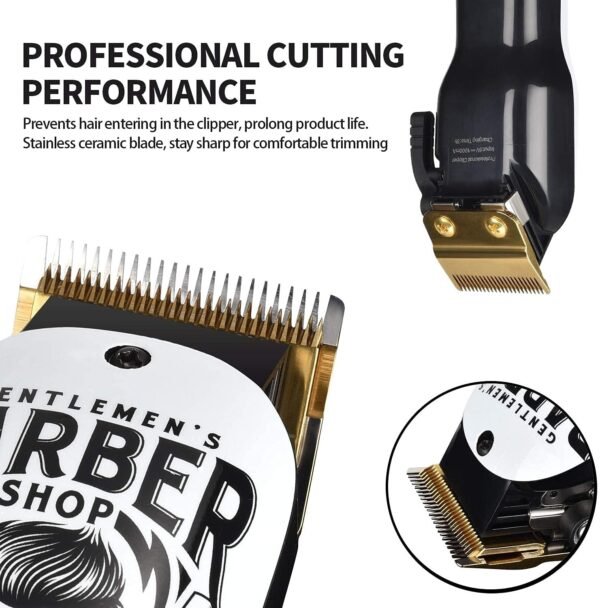 BESTBOMG 2PCS Professional Hair Clippers Cordless Hair Haircut Kit Rechargeable 2000mAh Hair Beard Trimmer Haircut Grooming Kit with 6 Guide Combs & for Men/Father/Husband/Boyfriend - Image 6