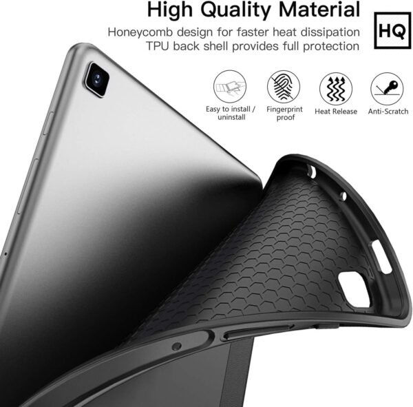 ZtotopCase for 2024/2022/2020 Samsung Galaxy Tab S6 Lite 10.4" Case with Pen Holder,Auto Wake/Sleep,Suitable for Model SM-P625/P620/P619/P615, Black - Image 4