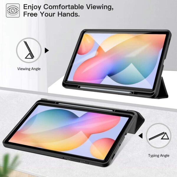 ZtotopCase for 2024/2022/2020 Samsung Galaxy Tab S6 Lite 10.4" Case with Pen Holder,Auto Wake/Sleep,Suitable for Model SM-P625/P620/P619/P615, Black - Image 3