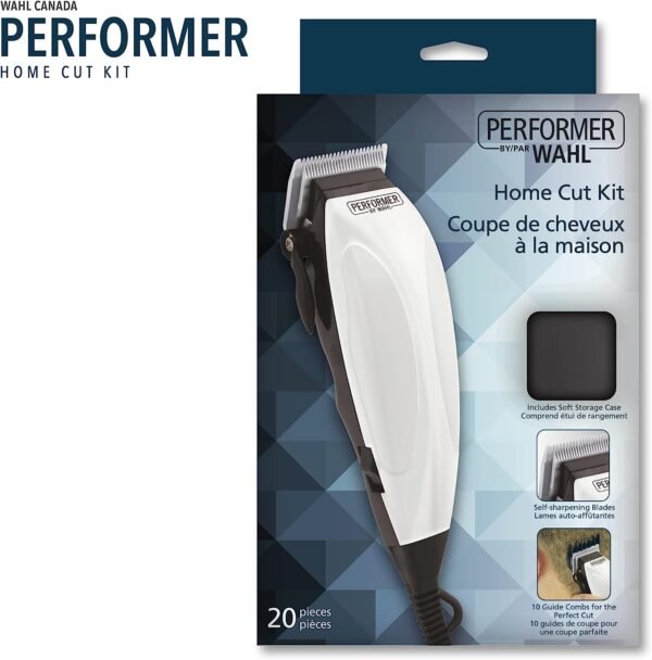 Wahl Canada Performer Haircutting Kit, Quality Economy Clipper Complete with Accessories, Powerful, Quiet Motor, Self-Sharpening Precision Ground Blades, Hair Clipper, At Home Haircutting Kit - Model 3160 - Image 3
