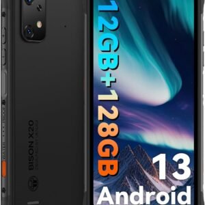 UMIDIGI Bison X20 Unlocked Cell Phones Canada, Rugged Phone, Android 13 Smartphone, 6000mAh, Waterproof Phone, 12(6+6)+128GB/TF 1TB, 6.53" Screen, NFC Face ID AGPS, 4G Dual SIM Outdoor Mobile Phone