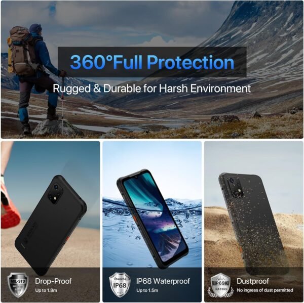 UMIDIGI Bison X20 Unlocked Cell Phones Canada, Rugged Phone, Android 13 Smartphone, 6000mAh, Waterproof Phone, 12(6+6)+128GB/TF 1TB, 6.53" Screen, NFC Face ID AGPS, 4G Dual SIM Outdoor Mobile Phone - Image 5