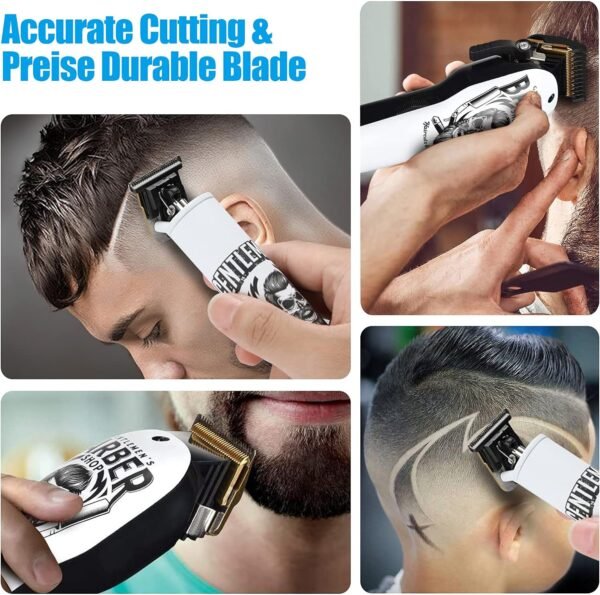 BESTBOMG 2PCS Professional Hair Clippers Cordless Hair Haircut Kit Rechargeable 2000mAh Hair Beard Trimmer Haircut Grooming Kit with 6 Guide Combs & for Men/Father/Husband/Boyfriend - Image 7