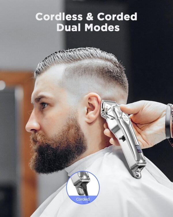 Limural PRO Hair Clippers for Men - Professional Barber Clippers for Hair Cutting, Cordless Mens Hair Trimmer with Taper Lever, 11 Guards, LED Display and Metal Casing, Complete Haircutting Kits for Fading & Blending (Matt Black) - Image 3
