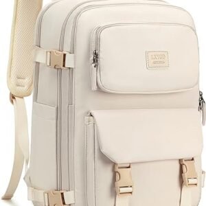 Mochila para laptop de 17 pulgadas, mochilas de viaje de negocios, mochila grande para universidad, bolsa de computadora para mujeres y hombres, Beige, Viajes