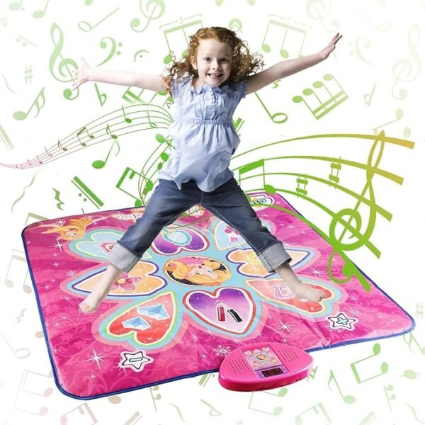 Tapete de baile – Tapete de juego de baile mezclador de ritmo, juego de baile para niñas, regalos de juguete para niñas y niños, volumen ajustable, música integrada (edades 3 4 5 6 7 8 9 10