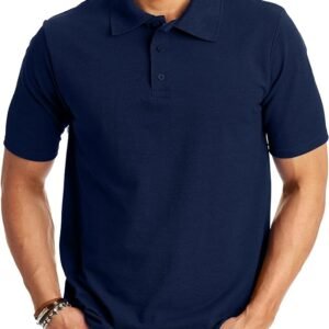 Hanes - Camisa polo para hombre, de manga corta y peso medio, con tecnología X-Temp