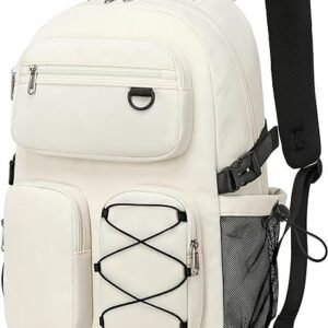 Mochilas para laptop de 15.6 pulgadas, mochila de viaje, escuela, mochila universitaria, senderismo al aire libre, mochilas de trabajo grandes para hombres y mujeres, Beige