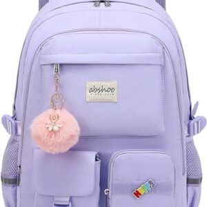 abshoo Mochila para laptop para estudiantes grandes, para mujeres universitarias, secundaria, adolescentes, niñas, mochila de viaje, Púrpura, Mochilas Daypack