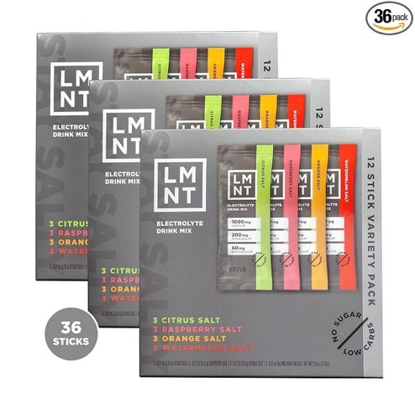 LMNT - Electrolitos sin azúcar, paquete variado, paquetes de polvo de hidratación, sin ingredientes poco fiables, apto para dieta keto y paleo, 36 barras Visita la tienda de Drink LMNT