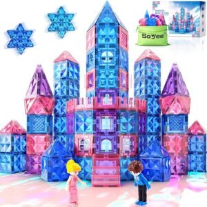 Bloques de construcción magnéticos de diamante, juguetes de princesa congelada para niñas y niños de 3 a 8 años, regalos de cumpleaños