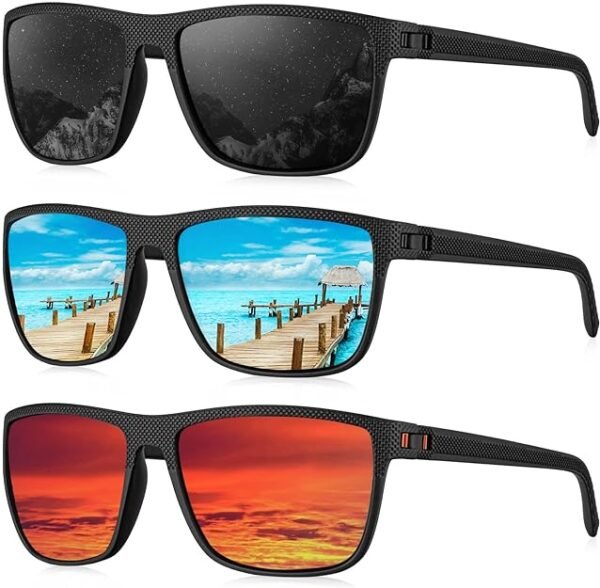 KALIYADI Gafas de sol polarizadas para hombre, gafas de sol ligeras con protección UV para conducir, pescar y jugar golf