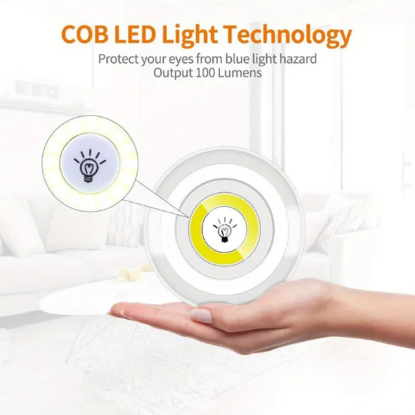 6pcs/3pcs/1pc Wireless LED Under-Cabinet Night Lights with COB Technology, Remote Control, and Infrared Sensor - Battery Powered, Easy Installation, and Energy Efficient for Wardrobe, Kitchen, and More - Image 4
