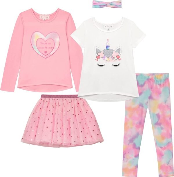 BTween Conjunto de ropa y accesorios para niñas y niñas: conjuntos de 5 piezas para mezclar y combinar