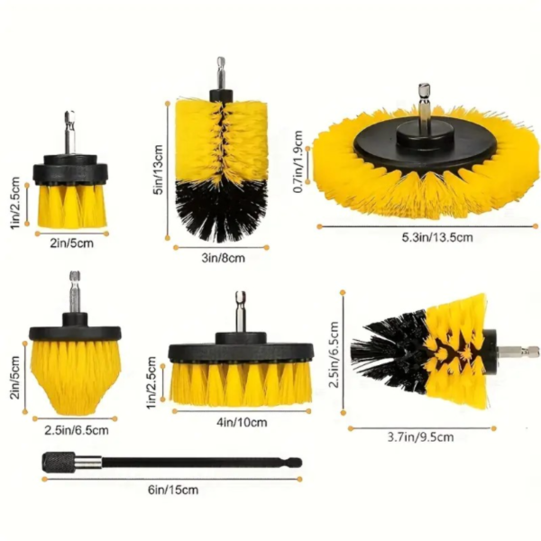 3/4/7/8/22pcs Drill Brush Attachment Set, Power Scrubber Wash Cleaning Brushes Tool Kit, All Purpose Drill Brush With Extension For Grout Floor, Tub Shower Tile, Bathroom, Kitchen Surface And Car. - Image 6
