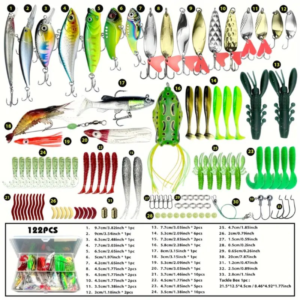 78pcs Fishing Lure Tackle Set, Including Crankbait Minnow Sequin Spinner Hard/Soft Bait, Hook Sinker, Swivel Ring And More