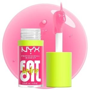 NYX PROFESSIONAL MAKEUP Aceite graso para labios, hidratante, brillante y vegano, brillo labial tintado – Missed Call (rosa transparente)