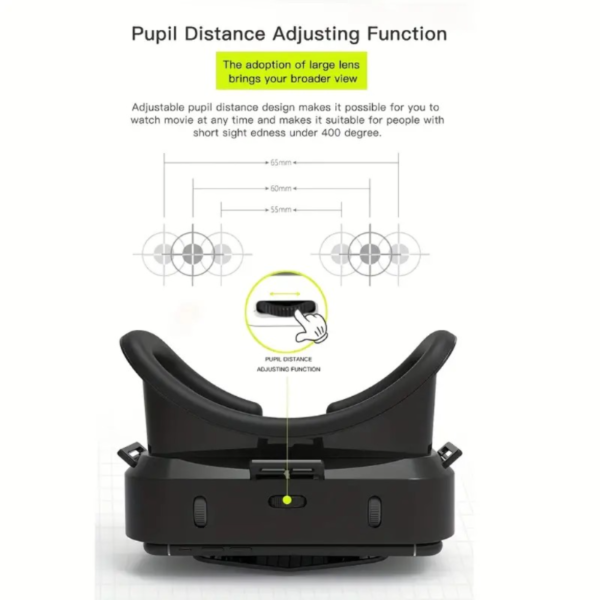 1pc 3D Immersive VR Headset - Advanced Virtual Reality Glasses with Proximity Sensor, USB-C Connector, and Controllers for iPhone/Android Smartphones - Binoculars Style, Auxiliary Connection - Image 3