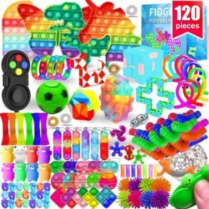Juguetes para ansiedad, paquete de 120 juguetes para aliviar la ansiedad, para niños, regalos de fiesta, autismo, juguete sensorial a granel para adultos, niños, niñas, adolescentes, estrés,