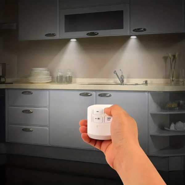 6pcs/3pcs/1pc Wireless LED Under-Cabinet Night Lights with COB Technology, Remote Control, and Infrared Sensor - Battery Powered, Easy Installation, and Energy Efficient for Wardrobe, Kitchen, and More - Image 5