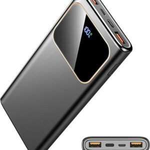 Cargador portátil de carga rápida, batería de 10000 mAh 22.5 W con pantalla LED de entrada y salida USB-C, PD 3.0 QC 4.0 teléfono externo Powerbank para iPhone, Samsung, etc Smartphones y todos los