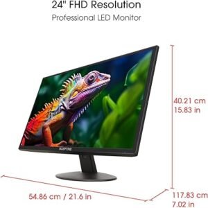 Sceptre E205W-16003R - Monitor LED ultradelgado sin marco, con HDMI, VGA, altavoces integrados, color negro metálico 2018