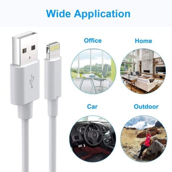 ilikable iPhone Charger Cable, 3 Pack 3ft 6ft 10ft MFi Certified Lightning Cable, Compatible with iPhone 13 12 11 / XS/XR/X/ 8/7/ 6s / SE, iPad Mini/Air, iPod, Airpods - White - Image 4