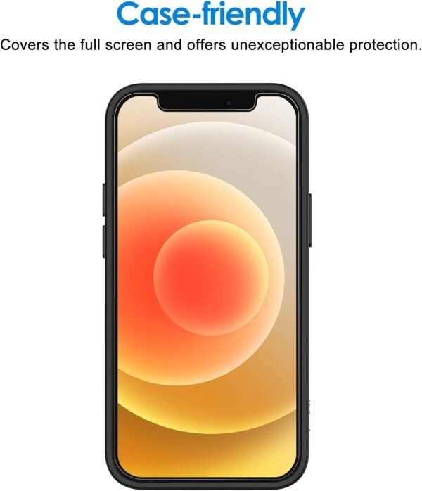 JETech Screen Protector for iPhone 12/12 Pro 6.1-Inch, Tempered Glass Film, 3-Pack - Image 6