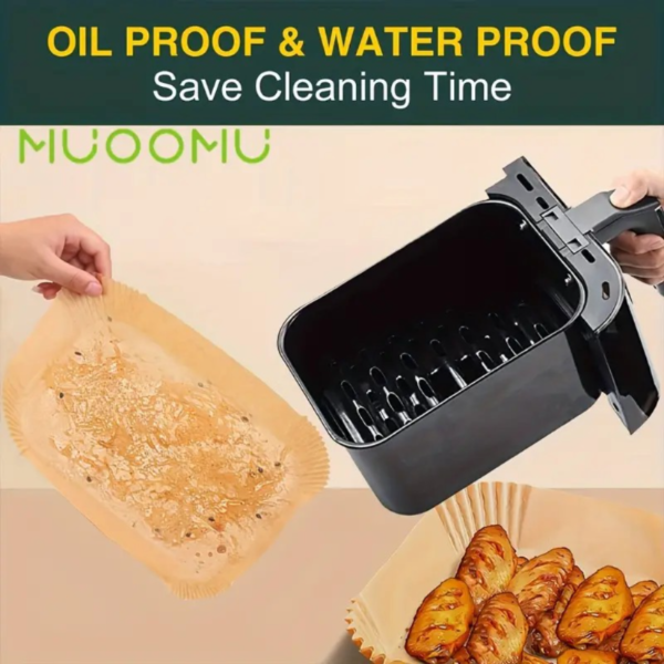 50pcs/100pcs Air Fryer Disposable Paper Liners, Rectangle, Kitchen Accessories, Non-Stick Parchment Paper For Ninja Dual Air Fryer, Air Fryer Accessories, Oil Proof & Water Proof Eid Al-Adha Mubarak - Image 5