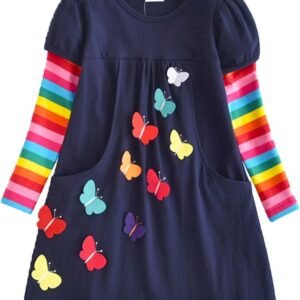 VIKITA Winter Girls Dresses Long Sleeve Clothes School Outfits for Kids 2-12 YearsAbout this item Vikita Store Girls dresses with pocket The fabric is incredibly soft and comfortable Machine washable, temperature below 86°F Notice: In the product description, it is suggested to see the following size chart. If you want your daughter to wear the dress for a longer time, please choose a larger size.