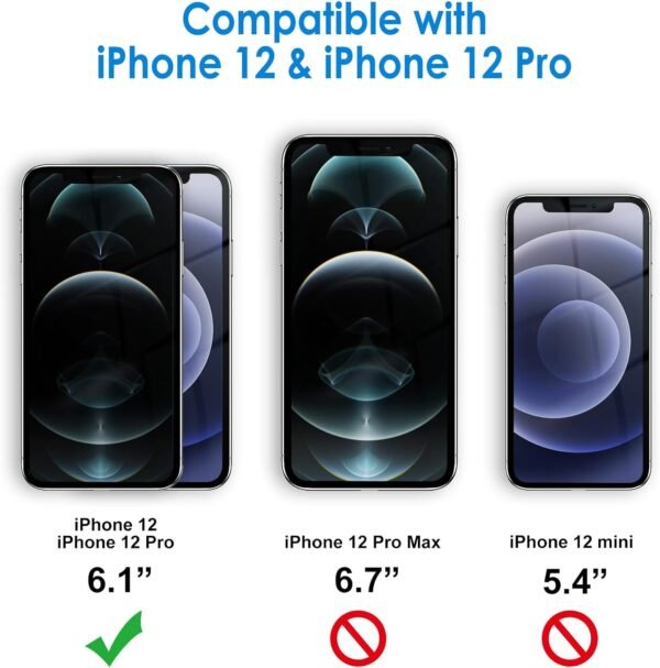 JETech Screen Protector for iPhone 12/12 Pro 6.1-Inch, Tempered Glass Film, 3-Pack - Image 7