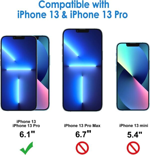 JETech Screen Protector Compatible with iPhone 13 and iPhone 13 Pro 6.1-Inch, Tempered Glass Film, 3-Pack - Image 6