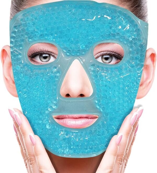 máscara helada para cara y ojos, reduce la hinchazón, ojeras, máscara de perlas de gel para frío y calor,