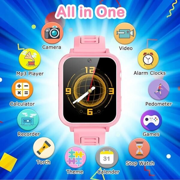 Cosjoype - Reloj inteligente para niños y niñas de 6 a 12 años, 24 juegos de rompecabezas, - Image 2