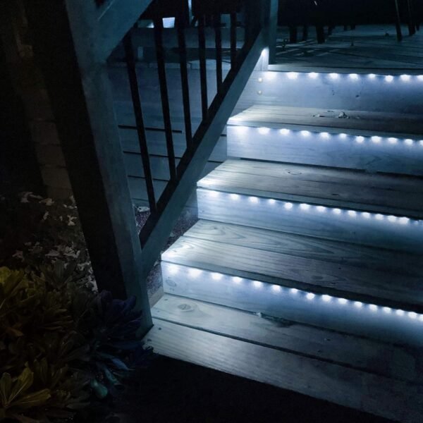 Upgraded Solar LED Strip Lights,180 LED 19.6FT Bright White Balcony Lights Solar Powered,8 Lighting Modes Waterproof Outdoor Lights for Christmas Terrace, Balcony, Stairs, Chicken Coop, Pergola Decor - Image 6