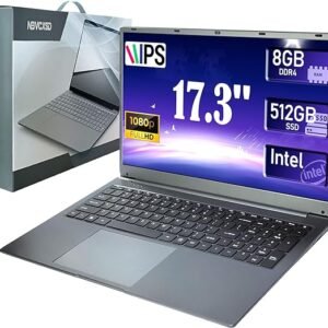 Laptop Computer, 17 Inch Laptop, Windows 11, 8GB RAM, 512GB SSD, Intel Celeron Quad-Core Processor(Up to 2.9GHz), IPS Full HD Display with, Type-C, Wi-Fi, USB3.2 (GB, 512)