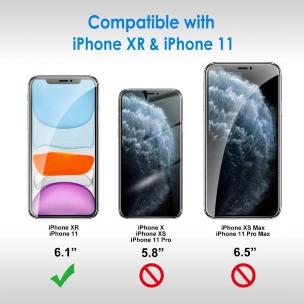 JETech Screen Protector for iPhone 11 and iPhone XR, 6.1-Inch, Tempered Glass Film, 3-Pack - Image 5
